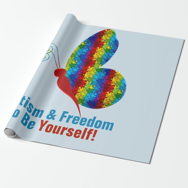 Cadeau Autisme Média : Papier d'enveloppement mat (Déroulé)