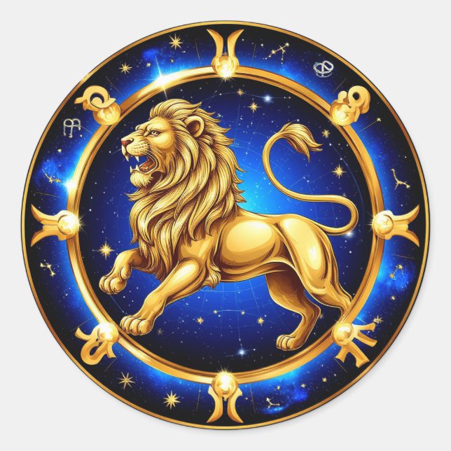 ♌ Cadeau autocollant classique emblème zodiacal Li (Devant)