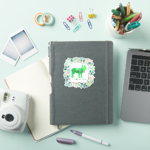 Cadeau autocollant personnalisé vert pastel pour b