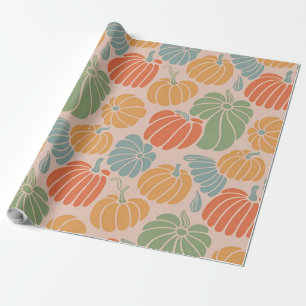 Cadeau Automne Citrouille  Enveloppement papier Motif Aut