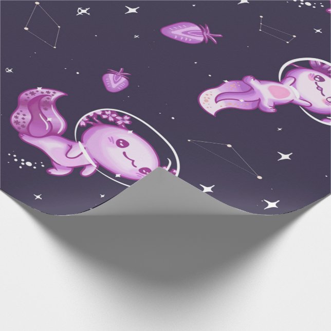 Cadeau Axolotls violets dans le papier d'enveloppement sp (Coin)