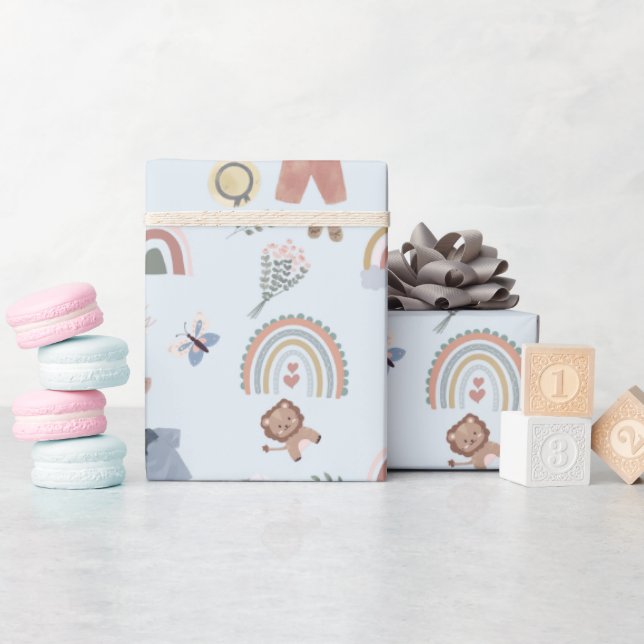 Cadeau baby shower d'aquarelle arc-en-ciel boho papier d' (Baby Shower)