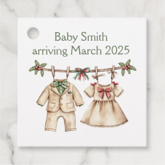 Cadeau Baby shower de Noël révéler les étiquettes cadeaux