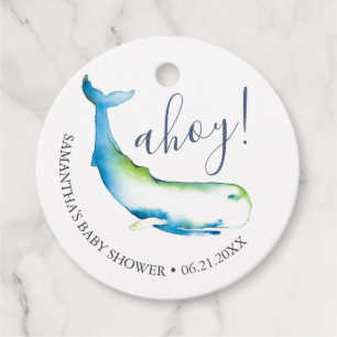 Cadeau Baby shower Favoriser les étiquettes Aquarelle Océ