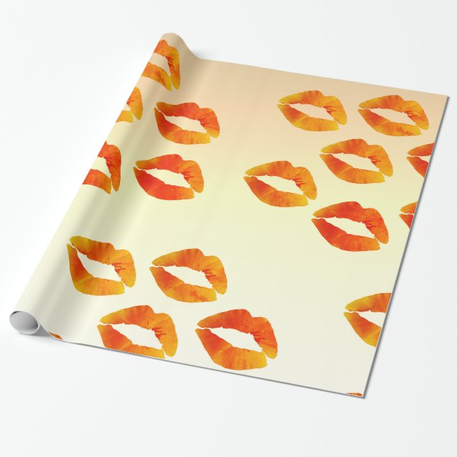 Cadeau Baisers, Papier d'enveloppement des lèvres, 30 po  (Déroulé)