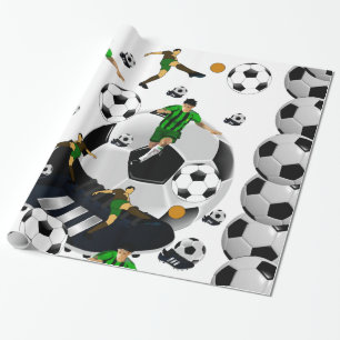 Cadeau Ballon de football en papier d'emballage brillant