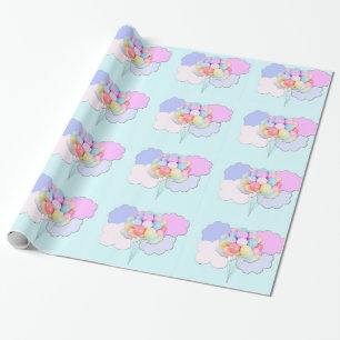 Cadeau Ballons pastel dans les nuages sur papier d'envelo