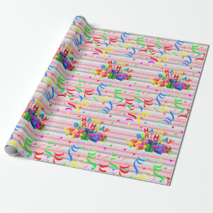 Cadeau Bande papier d'emballage d'anniversaire joyeuse