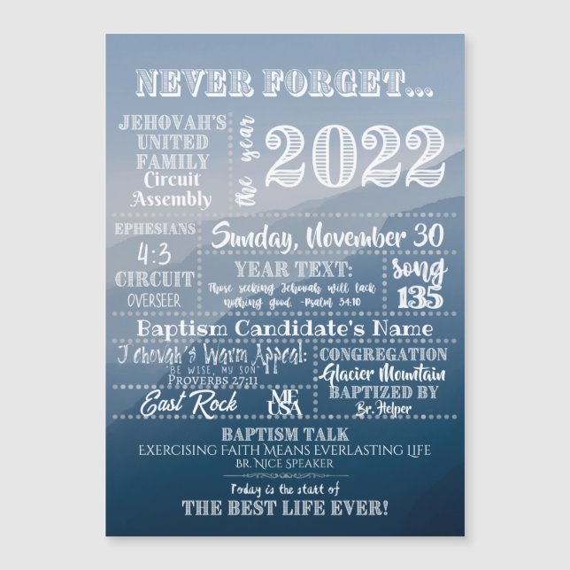 Cadeau Baptême JW personnalisable - Circuit Assemb (Devant)