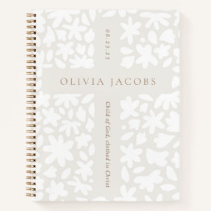Cadeau Baptême personnalisé Carnet floral
