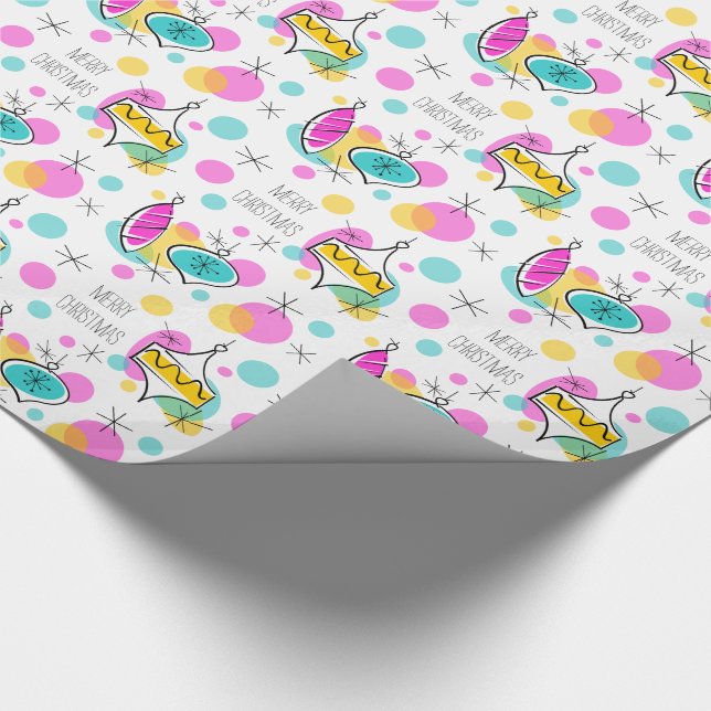 Cadeau Baubles Arbre Rétro Joyeux papier d'emballage de N (Coin)