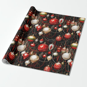 Cadeau Baubles de Noël brillants 3 papier d'enveloppement
