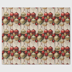 Cadeau Baubles de Noël brillants 4 papier d'enveloppement