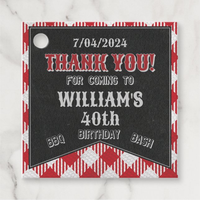 Cadeau BBQ Anniversaire Fête Favoriser les Étiquettes et  (Devant)