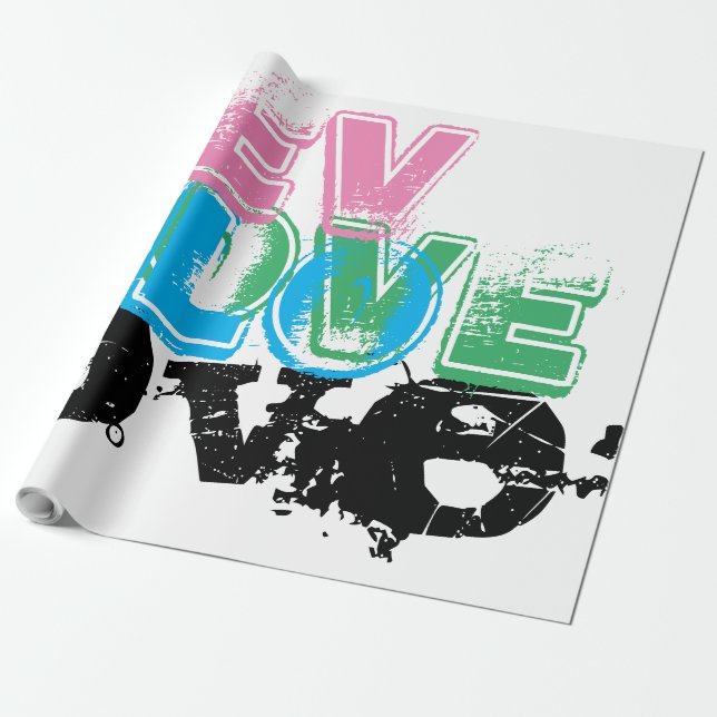 Cadeau Beau LOVE BLACK ROSE VERT Wrapper Papier (Déroulé)