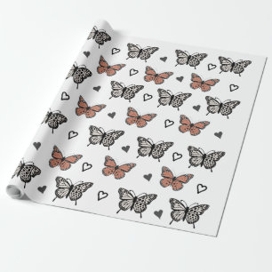Cadeau "Beau Papier d'enveloppement à thème papillon.