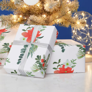 Cadeau Beau papier d'enveloppement de motifs floraux de N