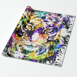 Cadeau Beau papier d'enveloppement de tigre Tigre color