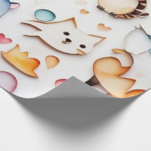 Beaux animaux adorable Papier à envelopper
