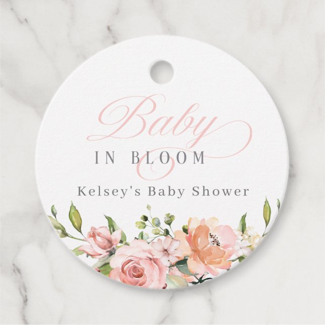 Cadeau Bébé en fleur Baby shower Favoriser les étiquettes (Devant)