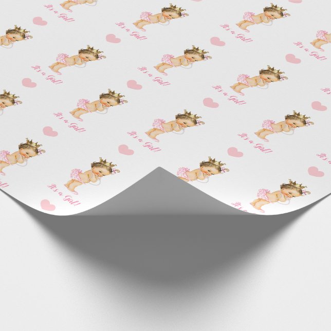 Cadeau Bébé Fille Envelopper Papier Vintage Bébé C'est un (Coin)