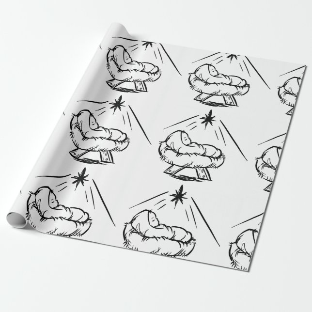Cadeau Bébé Jésus en papier enveloppant (Déroulé)