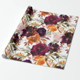 Cadeau Belle couleur automne papier d'enveloppement flora