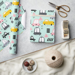 Cadeau Belle Voitures Rétro Papier brillant, 30" x 6'