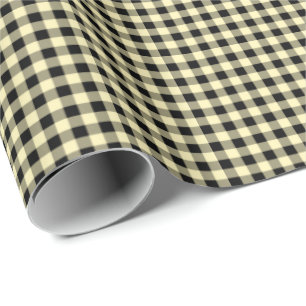 Cadeau Beurre jaune Papier d'enrobage En vichy noir