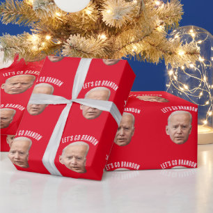 CADEAU BIDEN ALLONS BRANDON CHRISTMAS WRAPPING PAPIER