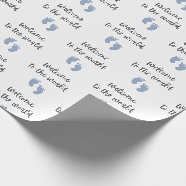 Cadeau Bienvenue Dans Le Monde Papier Enveloppant Bébé (Coin)