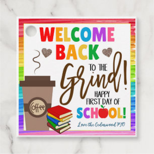Cadeau Bienvenue de retour aux étiquettes cadeaux de café