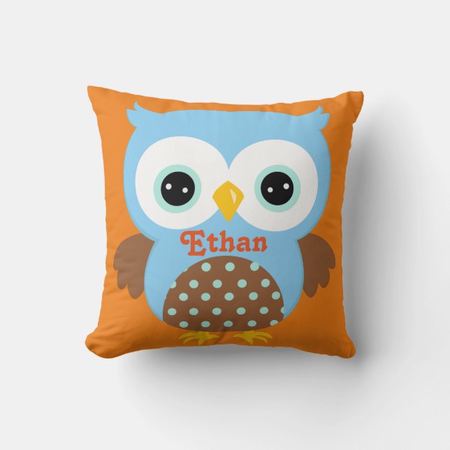 Cadeau bleu et orange de bébé de coussin de (Recto)