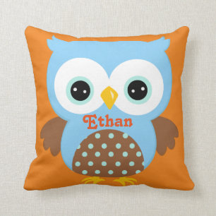Cadeau bleu et orange de bébé de coussin de
