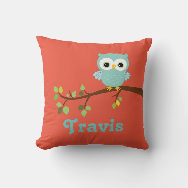Cadeau bleu et orange de bébé de coussin de (Recto)