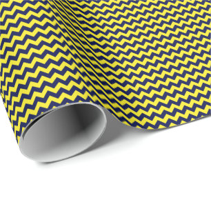 Cadeau Bleu marine et petit papier d'emballage jaune de