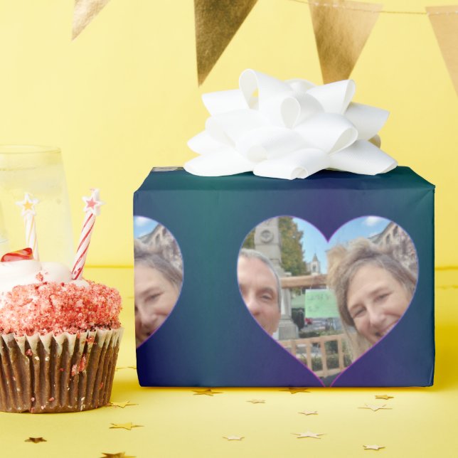 Cadeau Bleu Turquoise Carrosserie Votre photo papier enve (Fête d'anniversaire)