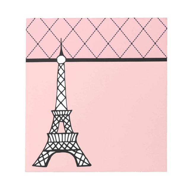 Cadeau bloc-notes rose Tour Eiffel Paris (Devant)