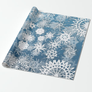Cadeau Blue Snowflakes Papier d'emballage de vacances