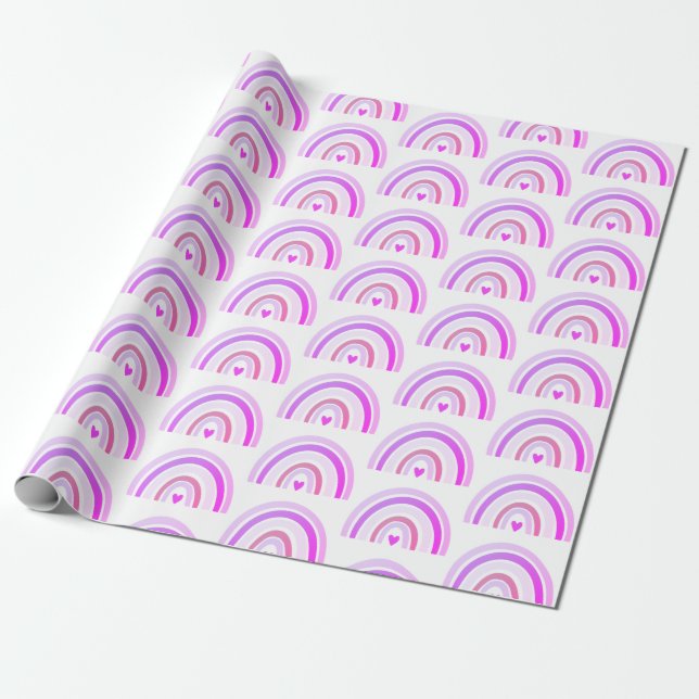 Cadeau Boho Chic mou violet arc-en-ciel papier d'envelopp (Déroulé)
