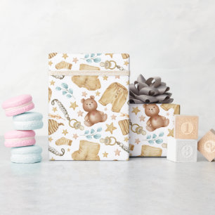 Cadeau Boho Genre Neutre Baby shower Papier à envelopper