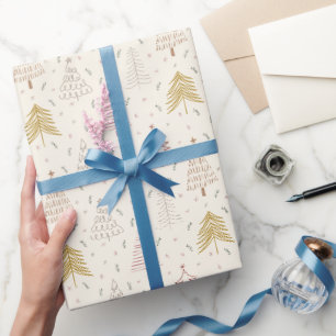 Cadeau Boho ligne de Noël Arbre à envelopper Papier
