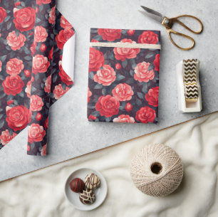 Cadeau Boho Rose Fleur Nature Papier d'enveloppement