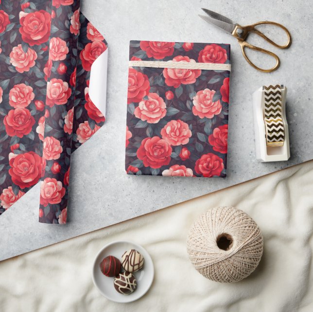 Cadeau Boho Rose Fleur Nature Papier d'enveloppement (Artisanat)