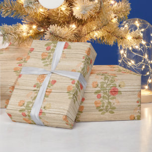 Cadeau Bois floral Papier à enveloppement populaire moder