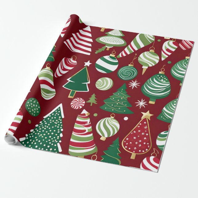 Cadeau bonbons de noël ornements enveloppant papier (Déroulé)