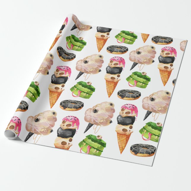 Cadeau Bonbons d'Halloween Papier à envelopper de décorat (Déroulé)