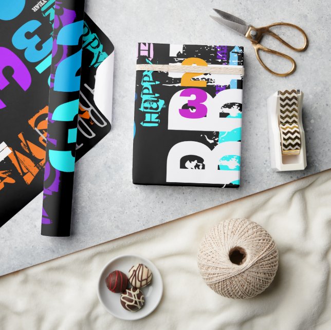 Cadeau Bonne année du papier d'enveloppement de lapin (Artisanat)