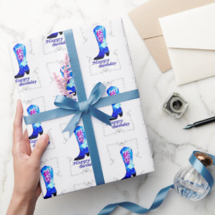Cadeau Boot de bébé papier d'emballage d'anniversaire