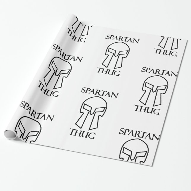 Cadeau Bouchon spartiate - Papier à envelopper brillant,  (Déroulé)